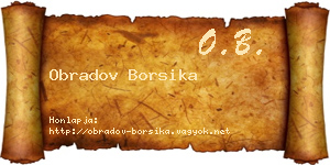 Obradov Borsika névjegykártya